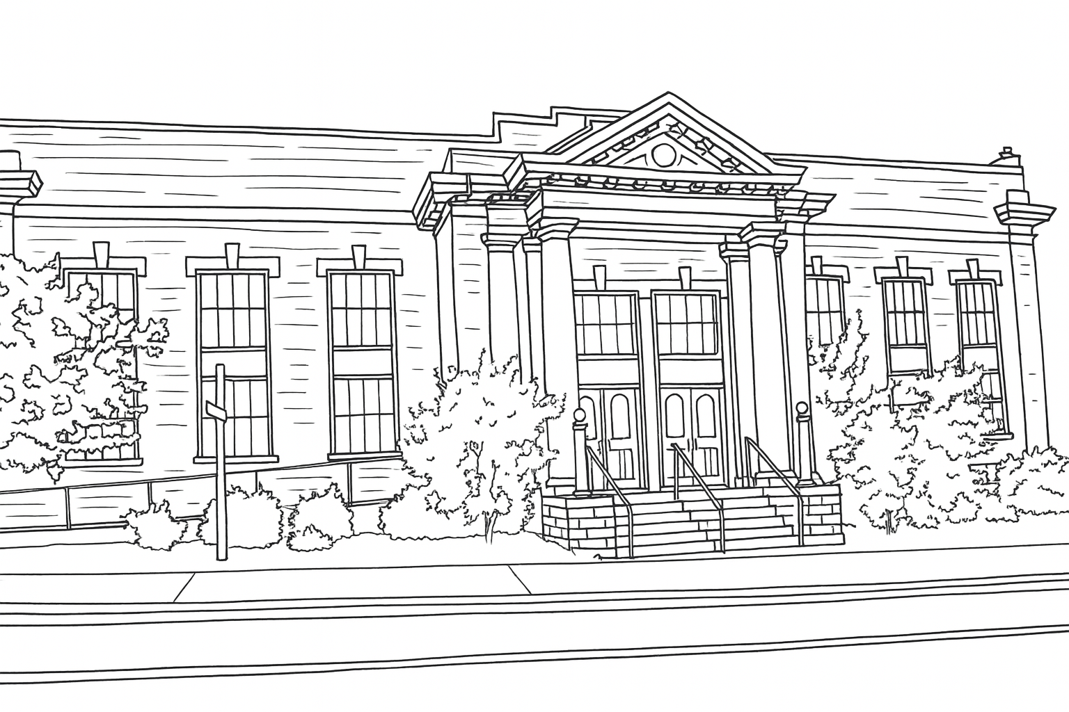 Nicholasville Methodist Church Line Drawing